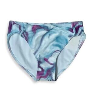 Z By Zella Bikini Bottoms Tie Dye Fully Lined Quick Dry Purple/Blue Girls 8 NWT